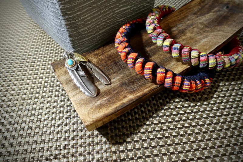 【狗狗颈圈】民族花 手织颈圈 颈带 Collar│半P链款 - 项圈/牵绳 - 尼龙 多色