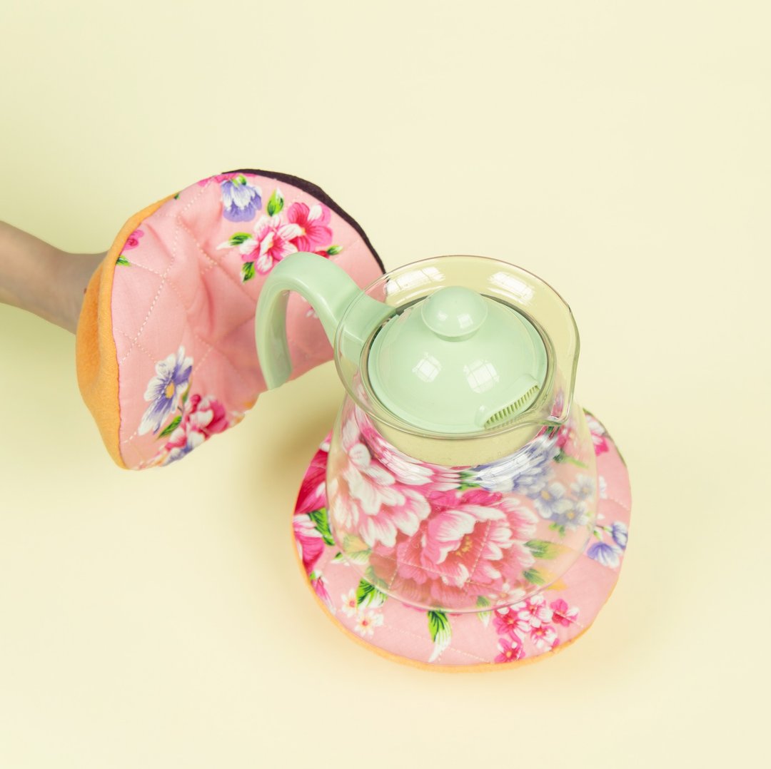 【不要叫我客家花布】圆形两用隔热垫 - 厨房用具 - 棉 粉红色