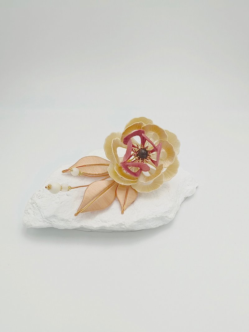 【盛世】牡丹造型缠花软簪 发簪 发饰 - 发饰 - 绣线 金色