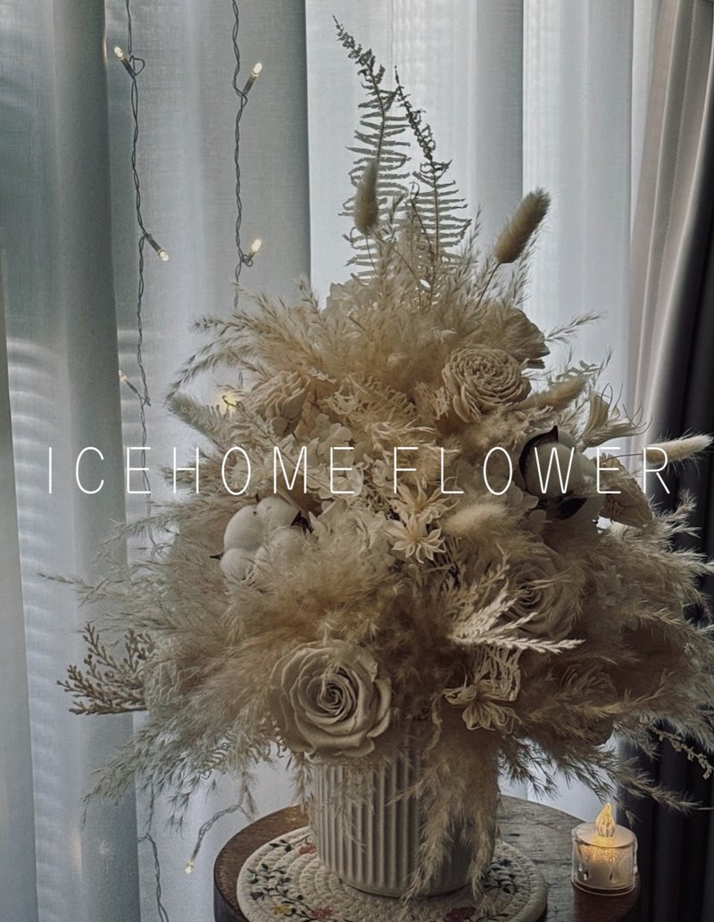 白色嘻皮风格永生圣诞树 - 干燥花/捧花 - 植物．花 白色