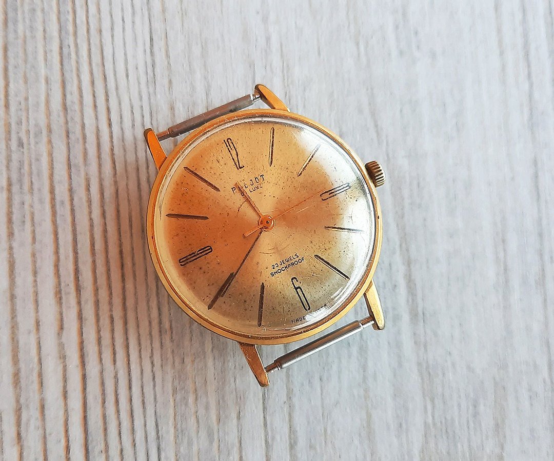 Soviet Poljot de Luxe watch wind up - vintage mens wrist watch gold plated AU 20 - 男表/中性表 - 不锈钢 金色