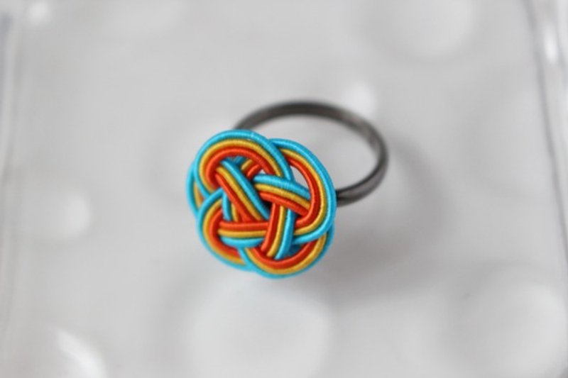 Blue Umeyui Mizuhiki ring - 戒指 - 纸 多色