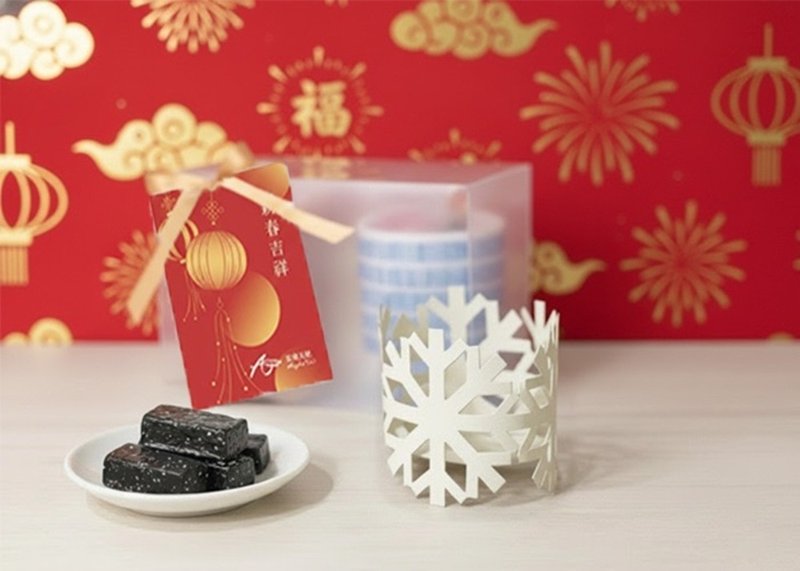 圣诞雪花茶礼 圣诞节礼物 红茶 芝麻糕 雪花烛台组合 圣诞交换礼 - 茶 - 其他材质 