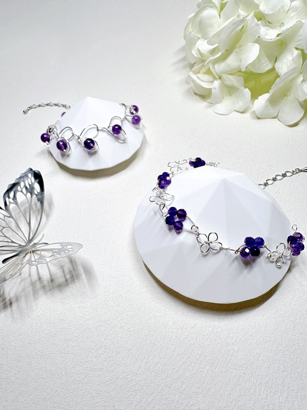 紫水晶 Amethyst 四叶草手链 - 手链/手环 - 水晶 紫色