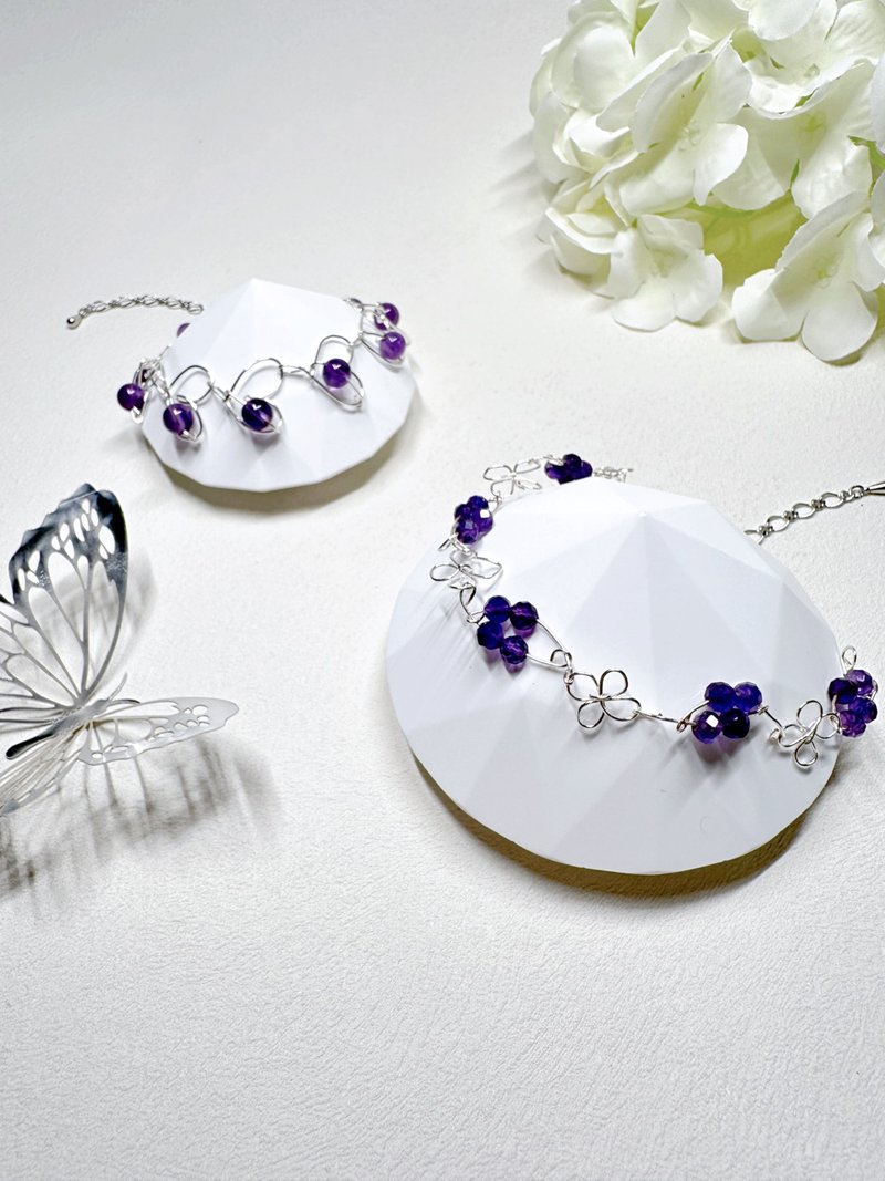 紫水晶 Amethyst 四叶草手链 - 手链/手环 - 水晶 紫色