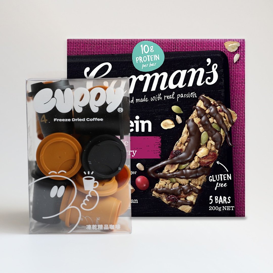 CUPPY 冷萃精品咖啡严选组12入 Carman's黑可可蔓越莓蛋白棒5入 - 咖啡 - 浓缩/萃取物 橘色