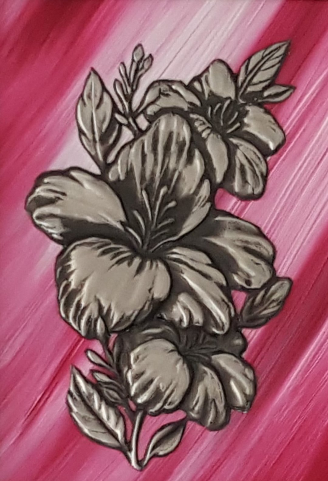 锡雕   夏季花卉代表之一朱槿花 画框 - 海报/装饰画/版画 - 其他材质 