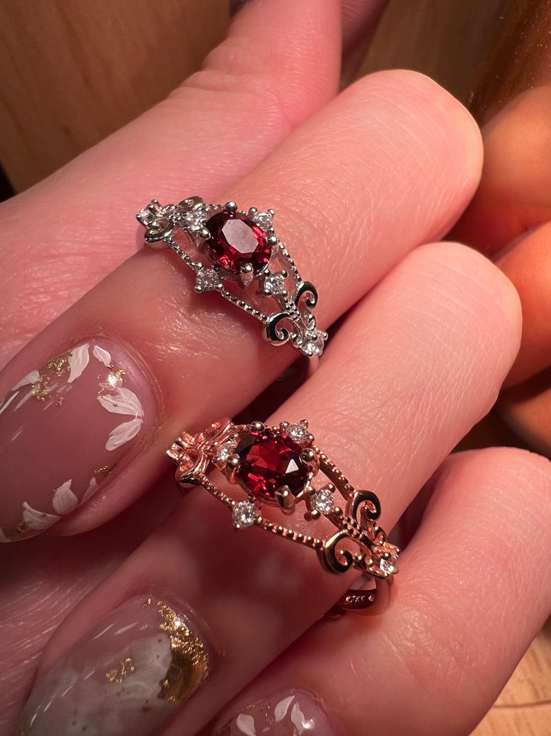 【 致 】── 石榴石戒指 - 戒指 - 宝石 多色