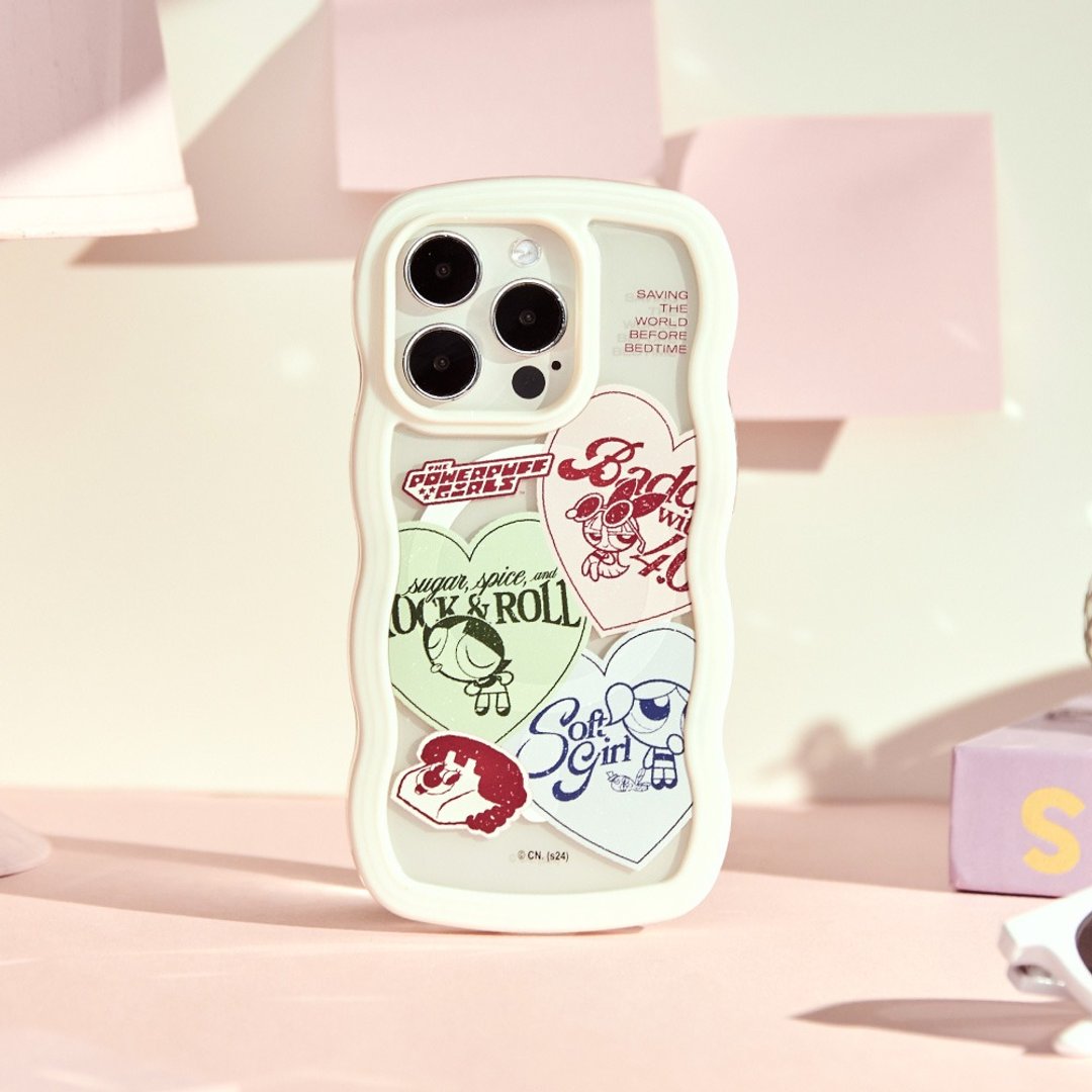 飞天小女警复古爱心贴纸MagSafe iPhone波浪手机壳 - 手机壳/手机套 - 塑料 透明