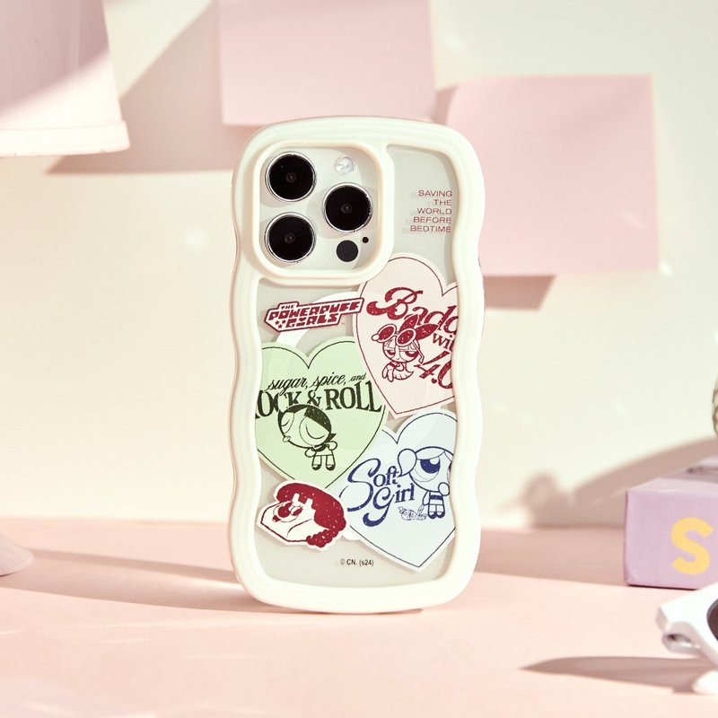飞天小女警复古爱心贴纸MagSafe iPhone波浪手机壳 - 手机壳/手机套 - 塑料 透明