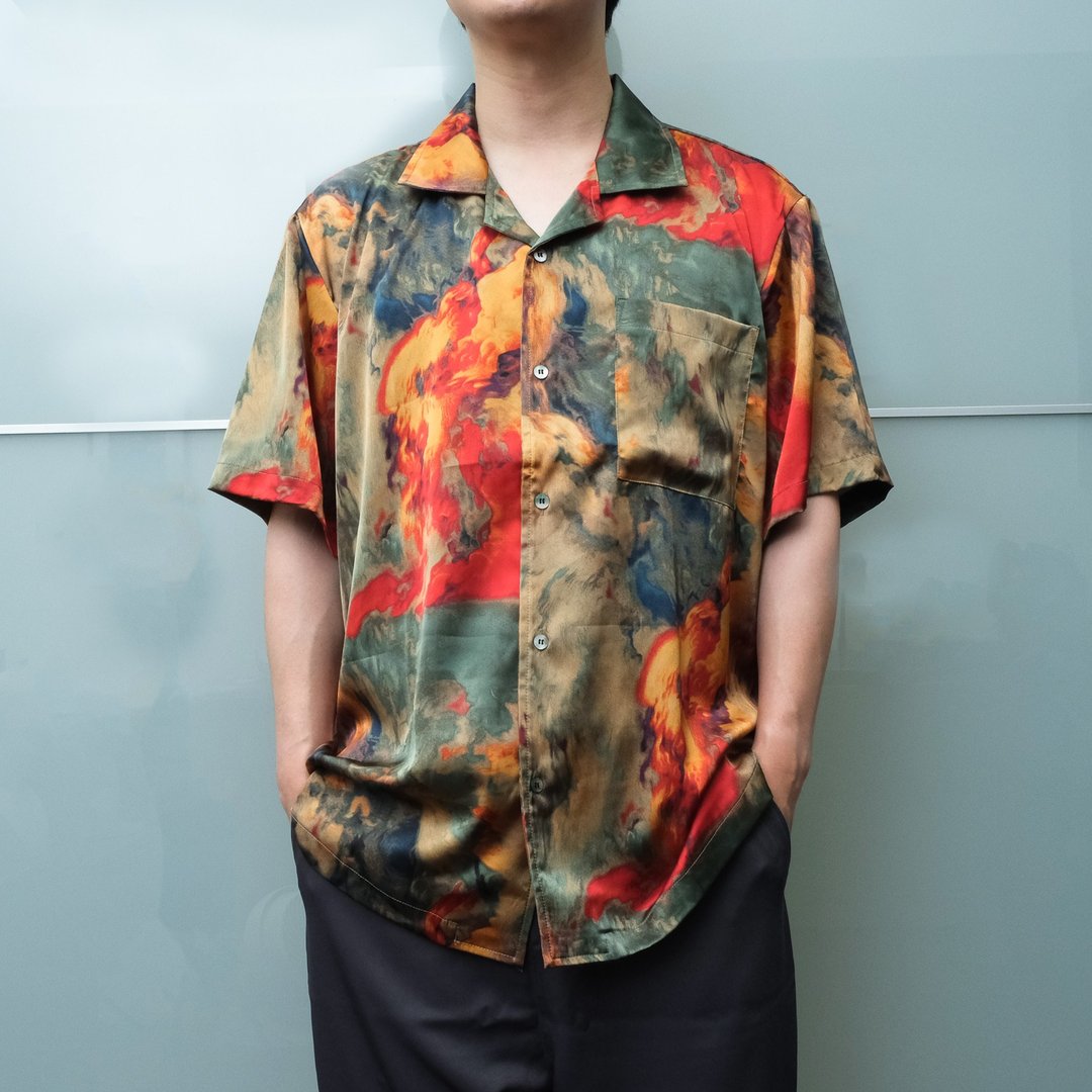 KAIKAI - AEON - 焰谷缎面古巴衬衫 - 男装衬衫 - 聚酯纤维 多色