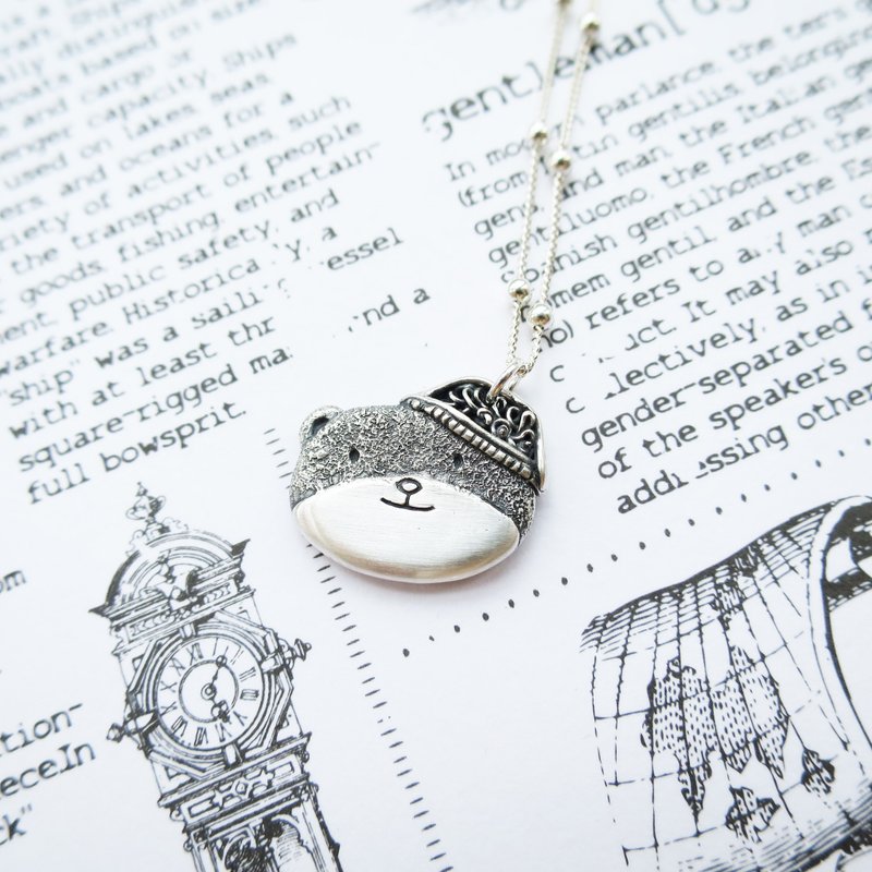 帽子小熊 纯银项链 - 项链 - 其他金属 银色