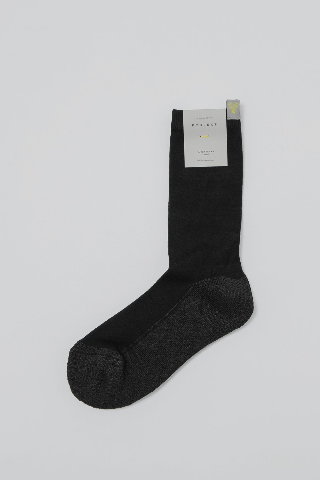 防臭抑菌、透气舒适 休闲和纸袜 黑色 Papier Crew Socks Black - 袜子 - 棉 黑色