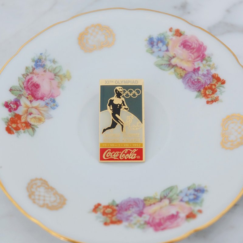 复古可口可乐 x 1952 赫尔辛基奥运纪念别针 - 徽章/别针 - 铜/黄铜 蓝色