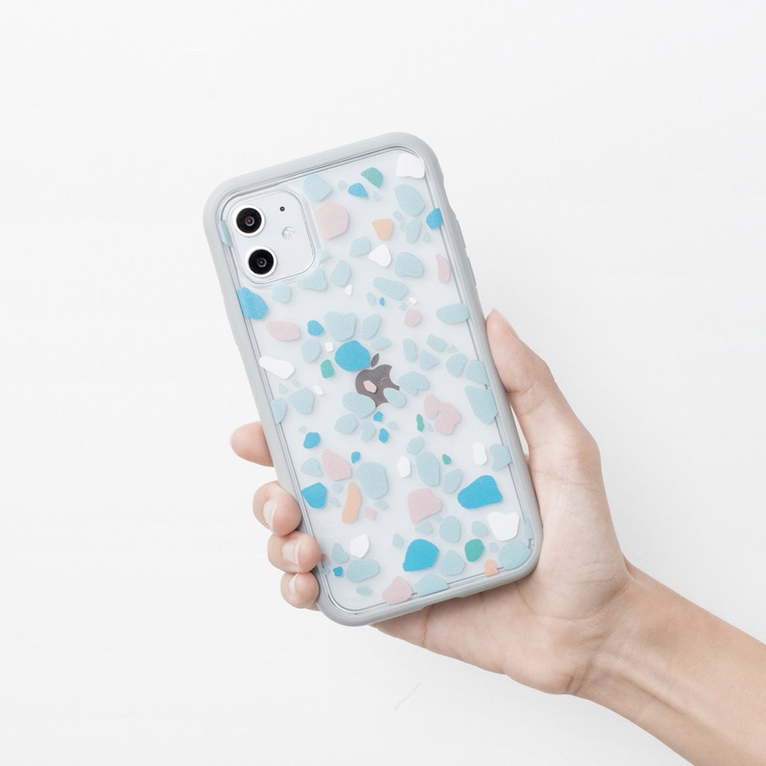 【预购-NX背板】印花乐X犀牛盾-iPhone/老磁砖/磨石子粉蓝 - 手机壳/手机套 - 塑料 多色