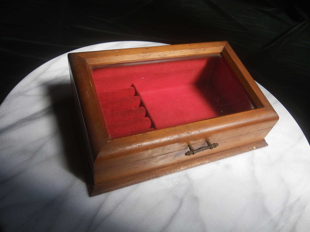 【老时光 OLD-TIME】早期二手台湾制玻璃珠宝盒 - 收纳用品 - 其他材质 