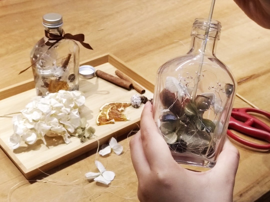 一日体验 浮游花 威士忌酒瓶 - 植栽 - 植物．花 