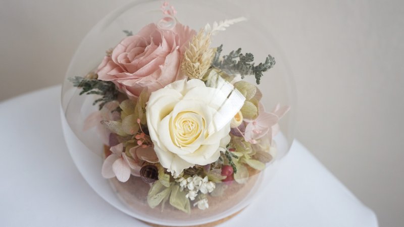 温柔絮语 玻璃罩玫瑰 永生花 干燥花 生日礼物  升迁礼  母亲节 - 干燥花/捧花 - 植物．花 多色