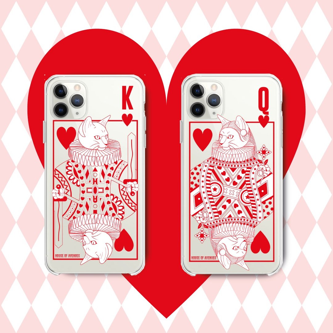 | HOA 原创设计手机壳 | Poker Cat情人节系列 | STYLE A B | - 手机壳/手机套 - 塑料 透明