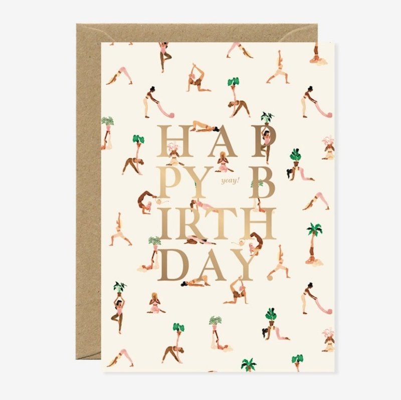 一起瑜珈吧生日卡 - 卡片/明信片 - 纸 