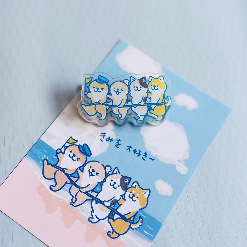 Shine原创可爱水獭小动物夏日小火车亚克力夹子 - 其他 - 压克力 