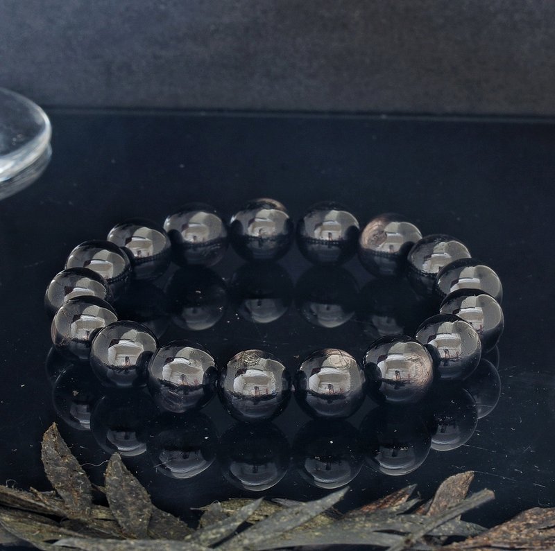 金运石 12.5mm 水晶手錬 ( Hypersthene crystal bracelet ) - 手链/手环 - 水晶 