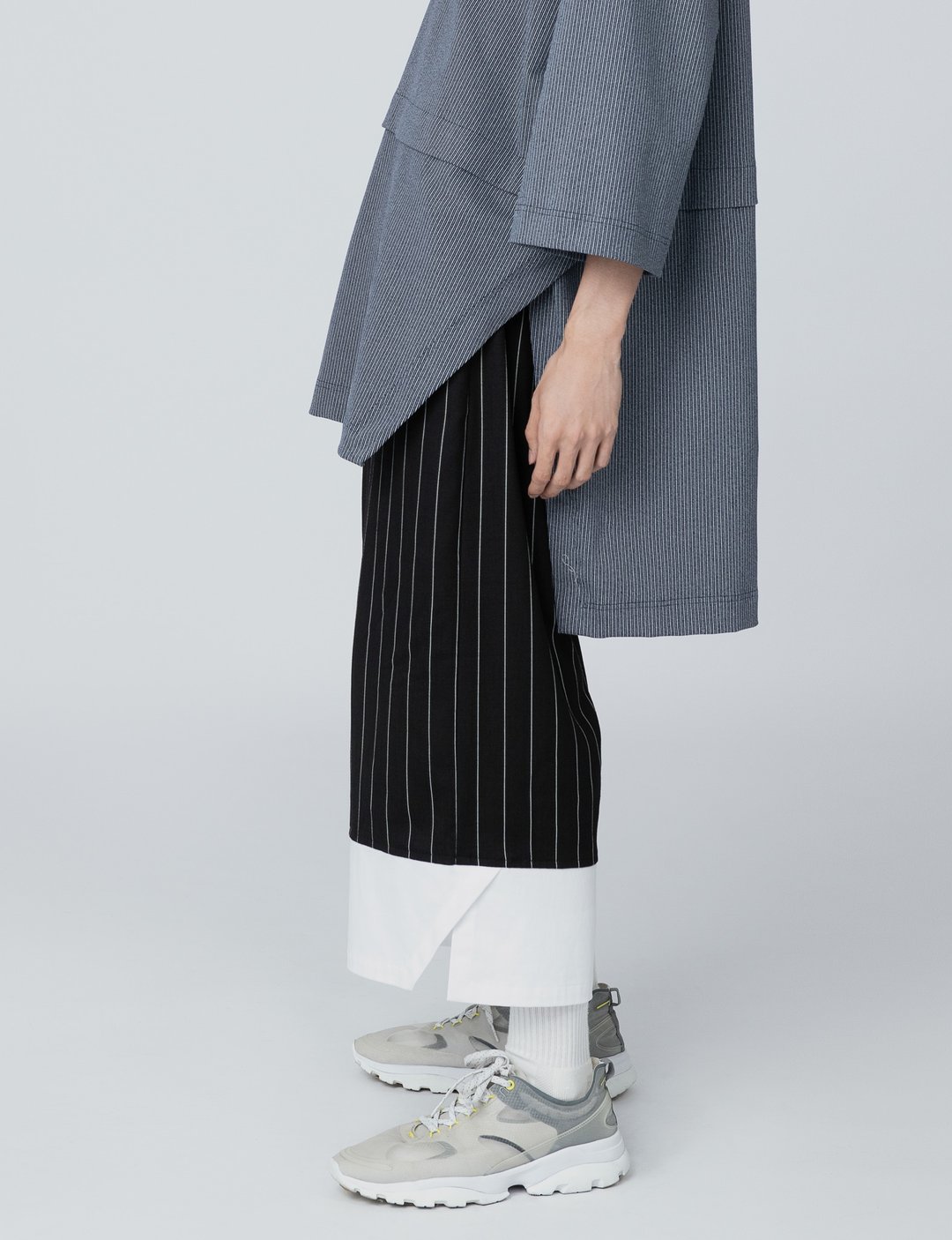 拼接宽裤-白 / Collage pants - White - 中性裤装 - 其他人造纤维 黑色