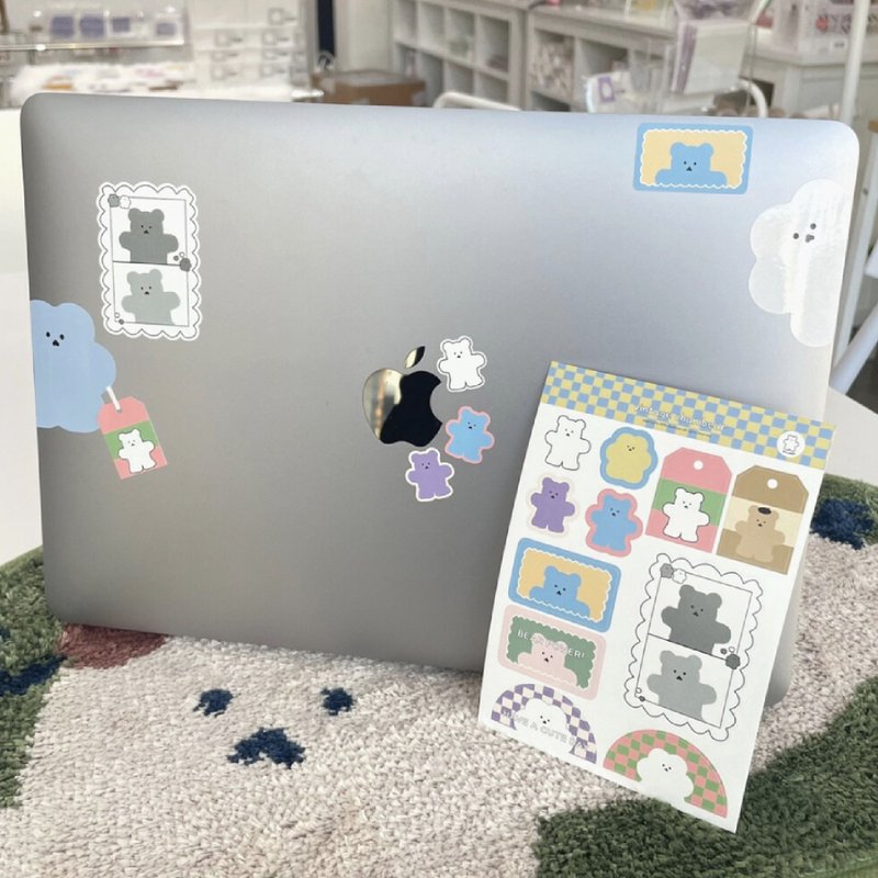 韩国文创 Chanibear 贴纸 - 复古可爱的贴纸 - 贴纸 - 纸 
