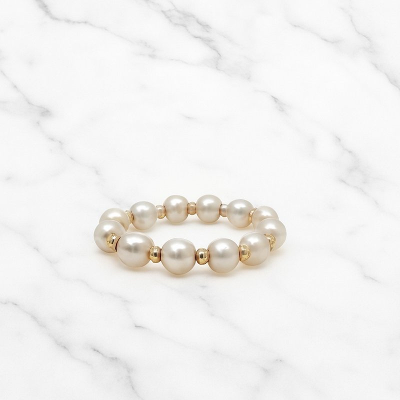 【低调奢华】18K黄金天然淡水珍珠戒指 | 18K黄金 天然珍珠 - 戒指 - 珍珠 白色