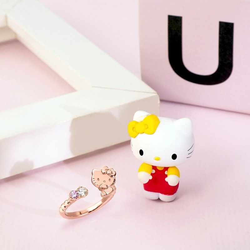 Small Gift for U系列-Hello Kitty 凯蒂猫礼物纯银戒指 - 戒指 - 纯银 粉红色