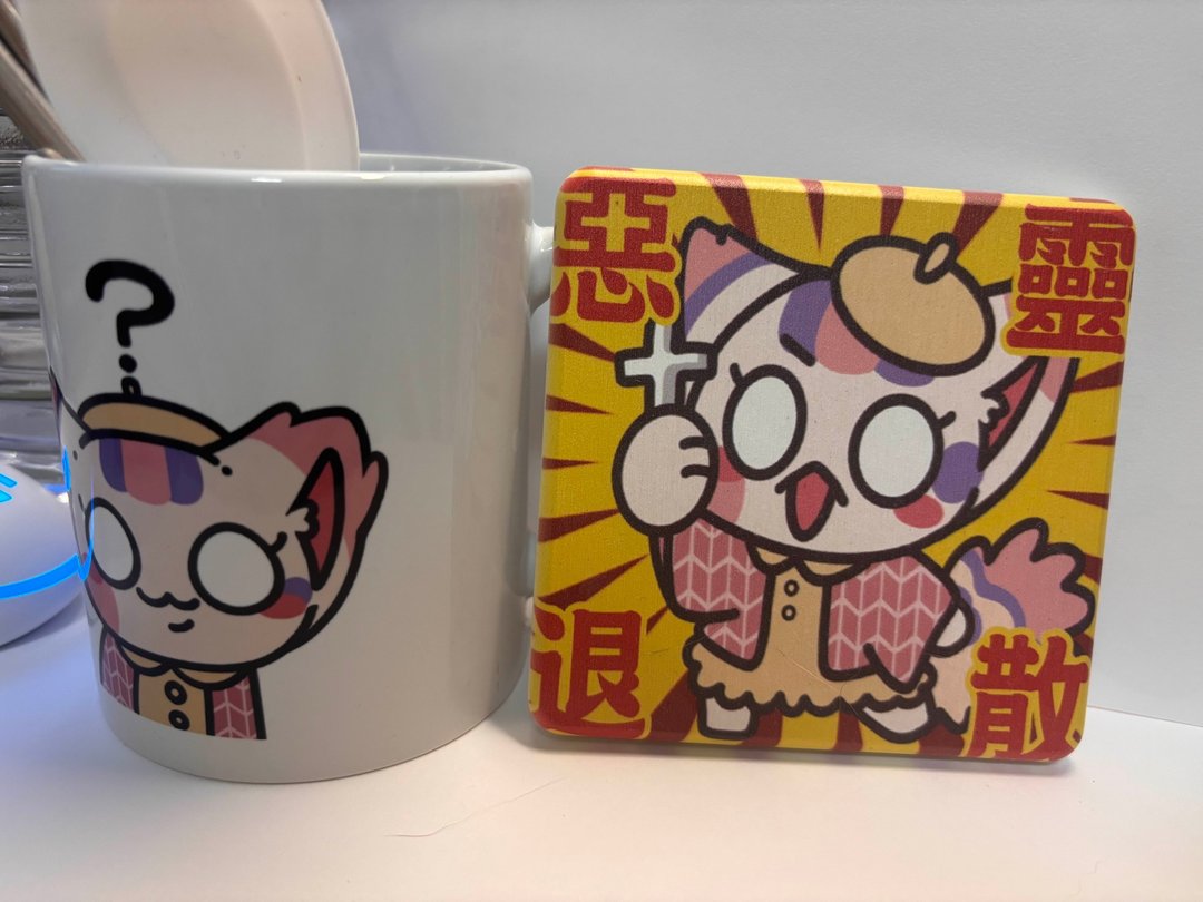 泉川马克杯 茶杯 水杯 陶瓷杯 Vtuber周边 - 咖啡杯/马克杯 - 陶 白色
