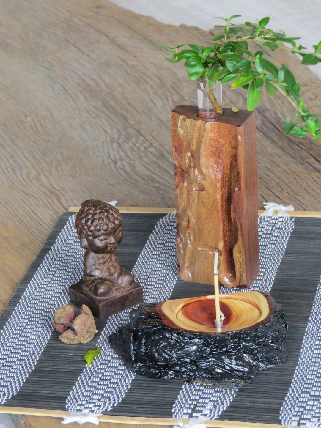 HO MOOD自然系列-手工原木香插 - 香薰/精油/线香 - 木头 咖啡色