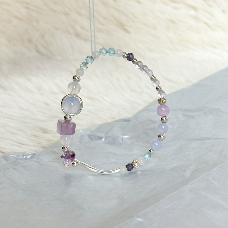 文月与北星山-淡雅气质梦幻系 薰衣草紫与冰雪蓝 能量疗愈正运招 - 手链/手环 - 水晶 紫色