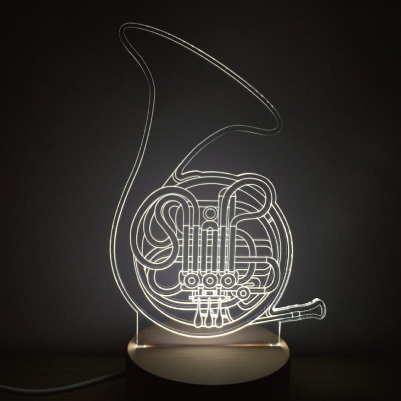 WD 原木夜灯 - 法国号    管乐 / 音乐 / 夜灯 / MUSIC - 灯具/灯饰 - 木头 咖啡色