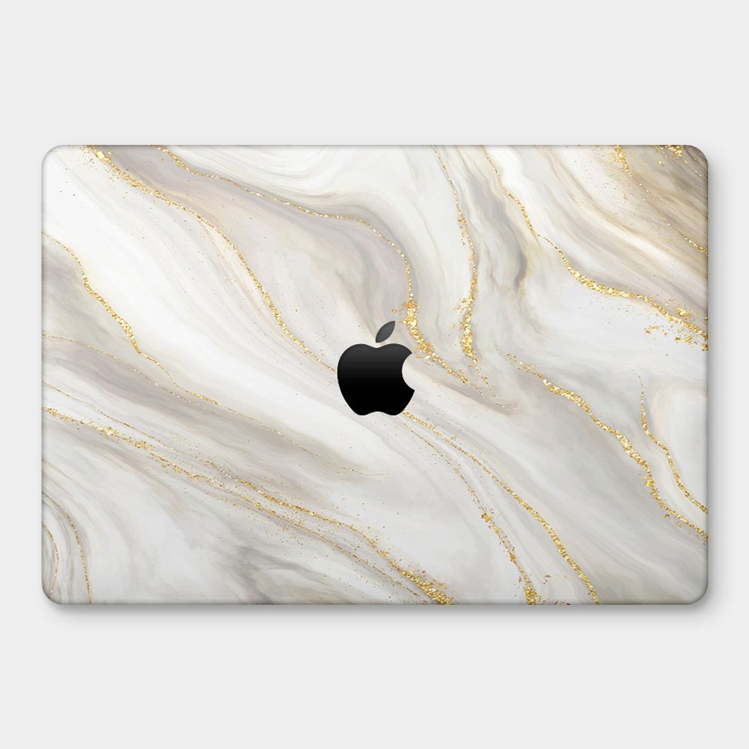 仿金边大理石 MacBook 超轻薄防刮保护壳 PS021 - 平板/电脑保护壳 - 塑料 白色