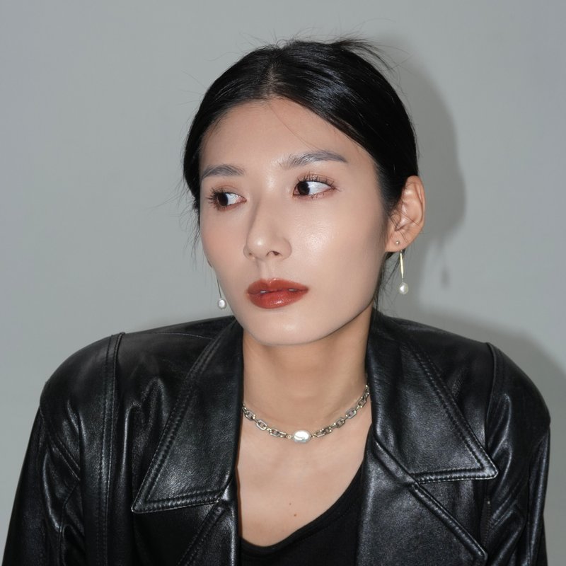 Anchor 钛钢单颗淡水巴洛克珍珠项链・金/银・不掉色・原创设计 - 项链 - 珍珠 金色