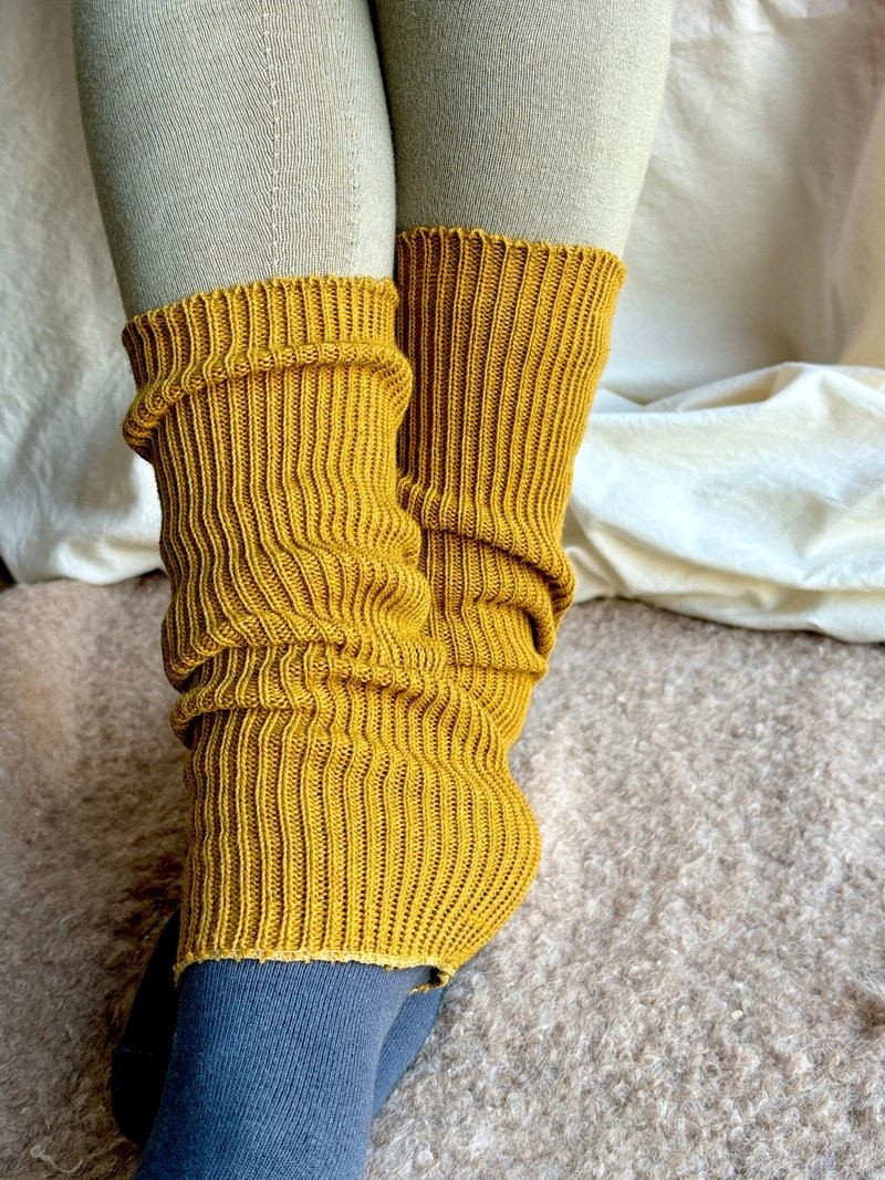 山桃染 Organic Cotton × Yak 腿部与手臂保暖套 - 其他 - 棉．麻 橘色