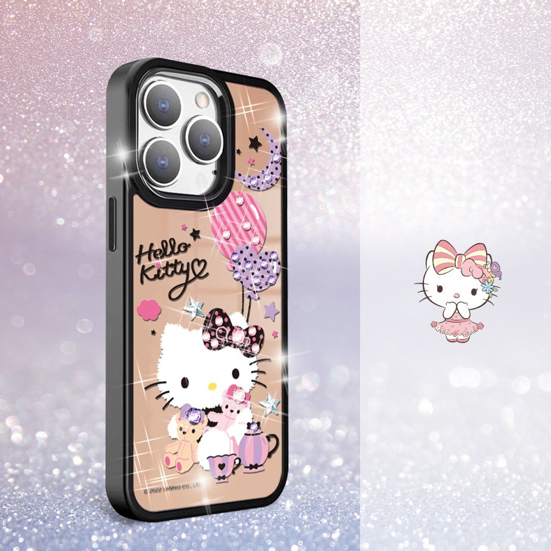 三丽鸥 iPhone 15 14 系列 防摔合金框镜面手机壳 - 凯蒂夜未眠 - 手机壳/手机套 - 其他材质 多色