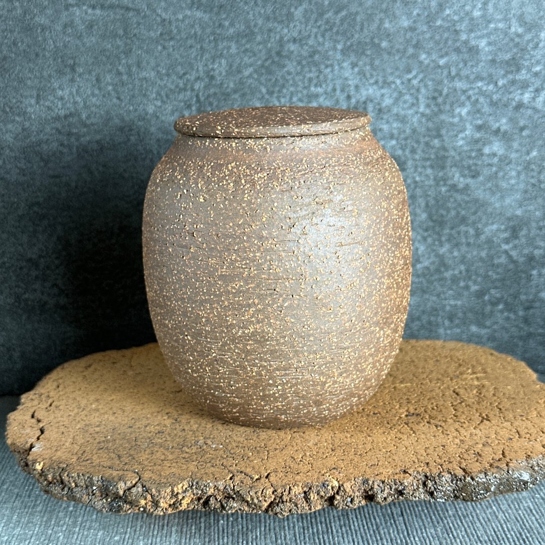 台湾良时美器【Handmade Cup】手拉坏岩矿茶仓 - 茶具/茶杯 - 陶 卡其色