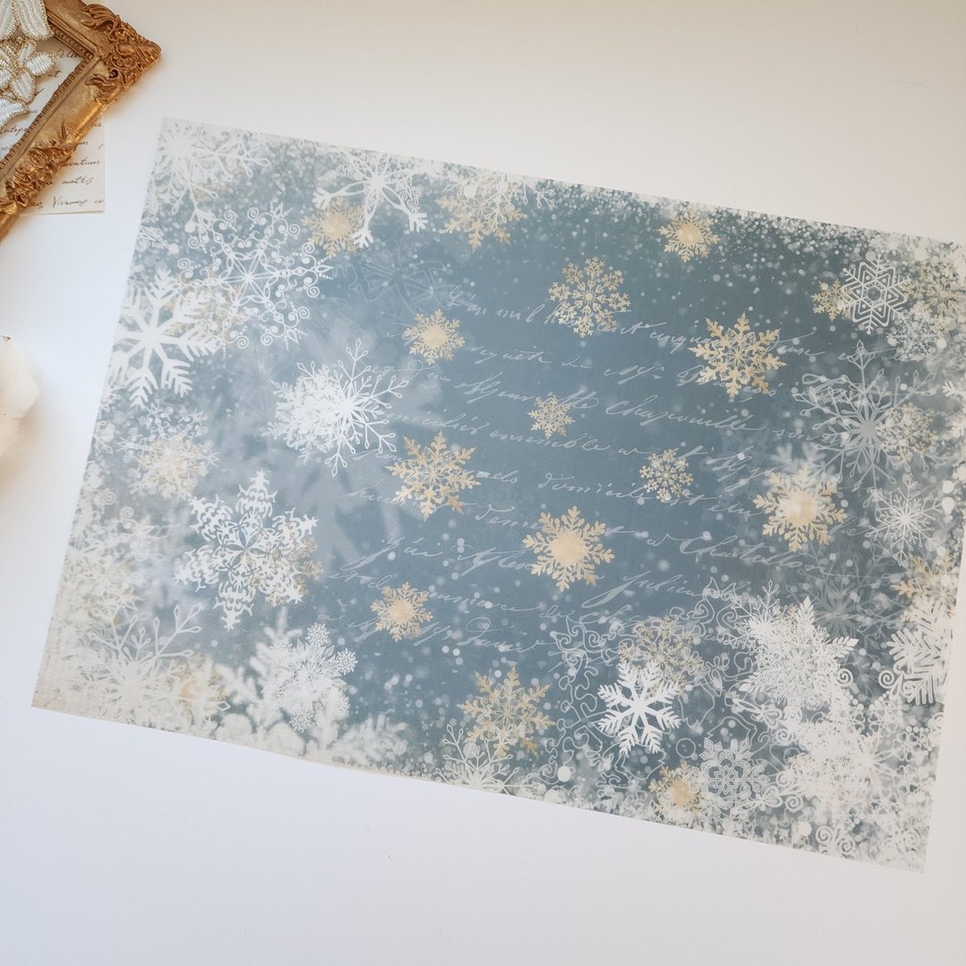 雪花描图纸1 - 便条纸/标签贴 - 纸 蓝色