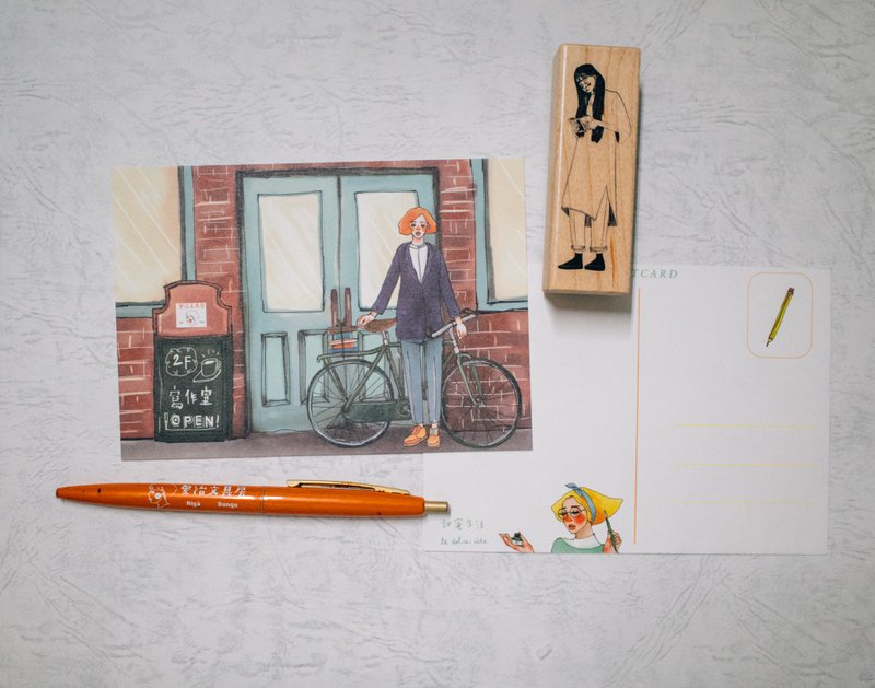 写作室明信片 - 卡片/明信片 - 纸 蓝色