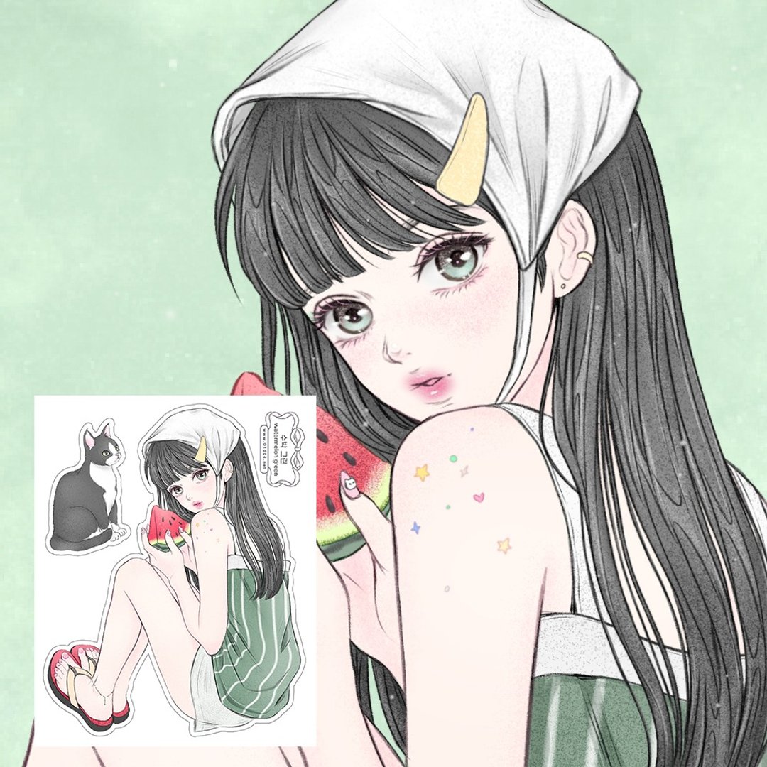 西瓜贴纸 - 贴纸 - 纸 
