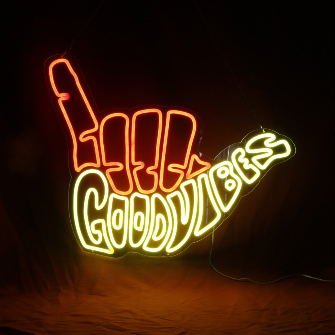 Good Vibes LED Neon Sign (派对/生日布置装饰) 定制化夜灯 - 灯具/灯饰 - 压克力 透明