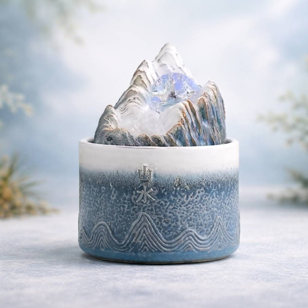 迷你山水流水  USB 插头 山高水长 聚气纳财 - 摆饰 - 陶 咖啡色