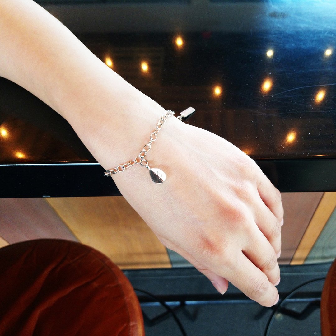 leaf a bracelet_叶子a手链 | 伴娘礼 谢礼 925纯银 限量 - 手链/手环 - 银 银色