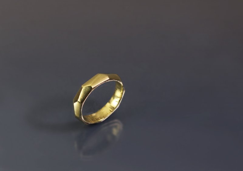 线条系列-不规则切面黄铜戒 - 戒指 - 铜/黄铜 金色