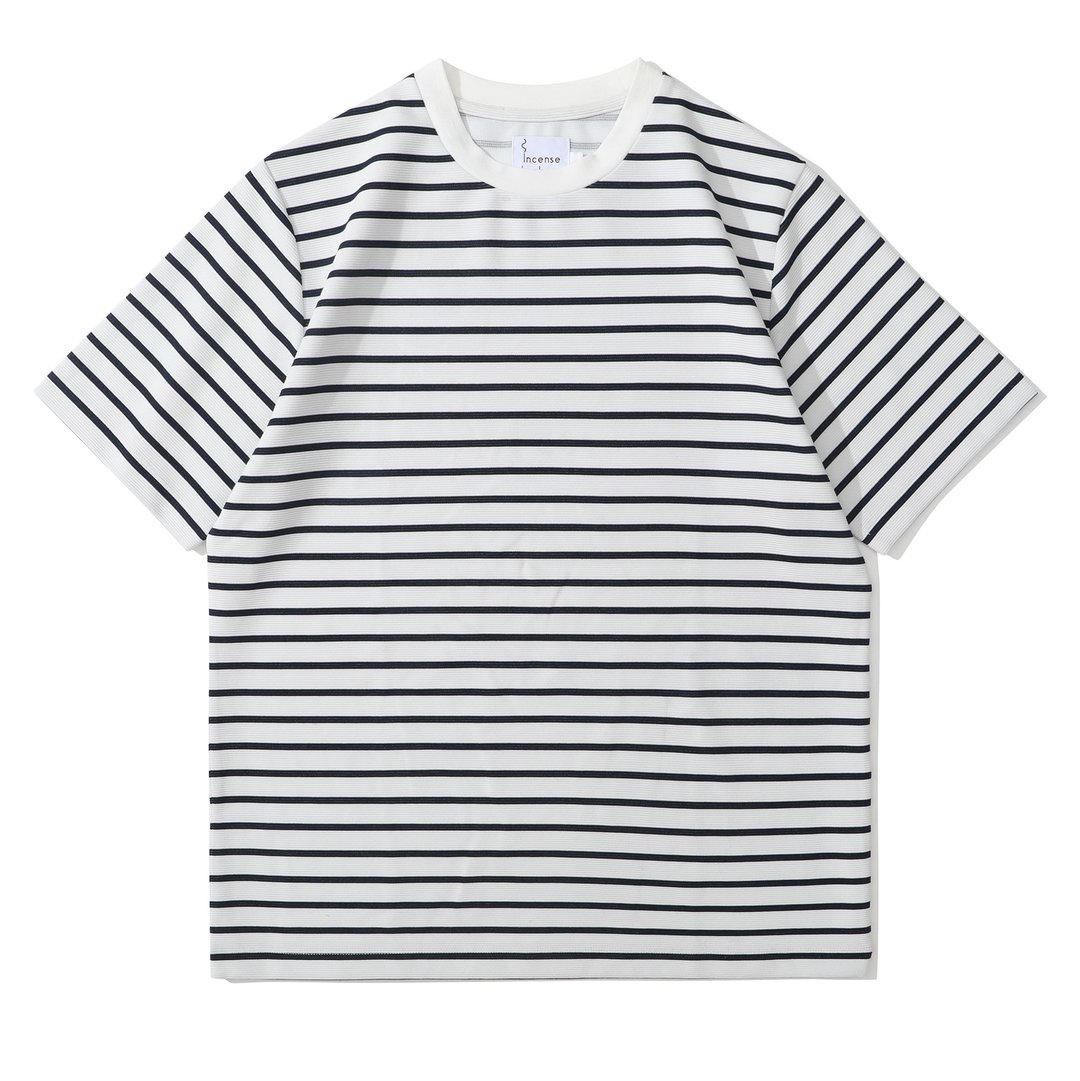 Incense Harbour 2-Tone 条纹 T-shirt T恤 - 中性连帽卫衣/T 恤 - 棉 白色