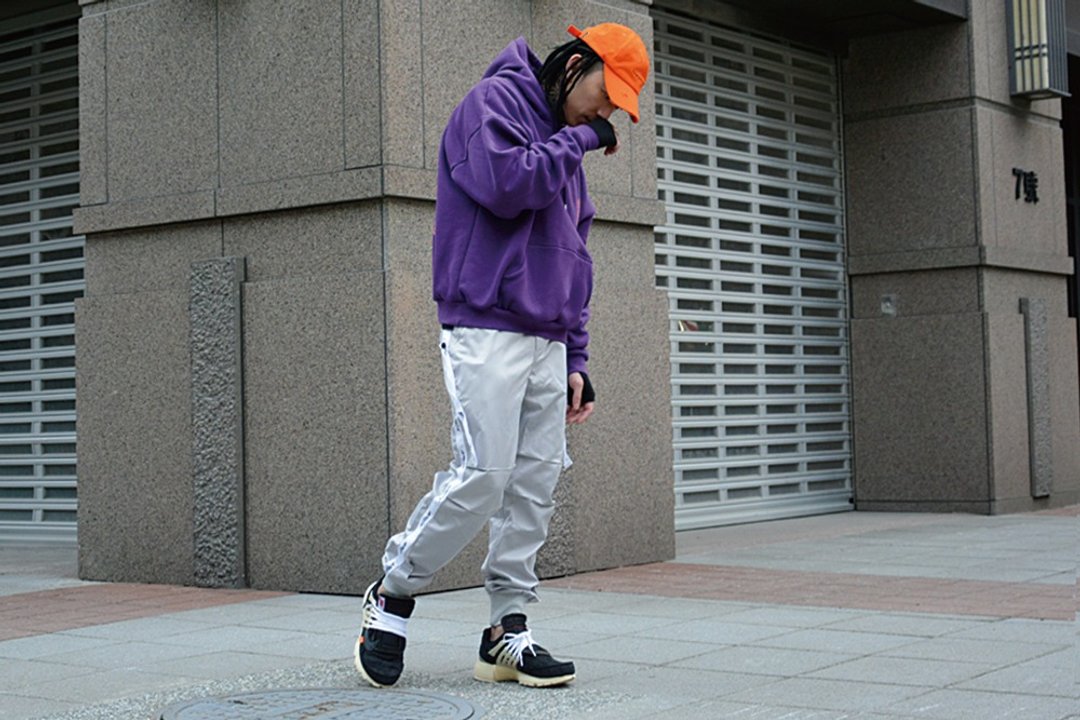 HWPD│捍卫战士 "米契尔上尉" 图像-落肩宽版内刷毛帽Tee 紫 (可参考Off-White/Yeezy/Justin Bieber) - 中性连帽卫衣/T 恤 - 棉 紫色