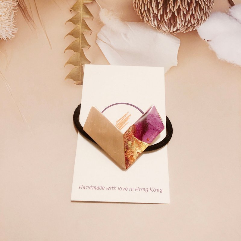 酒精墨水艺术髪圈 - 发饰 - 其他材质 紫色