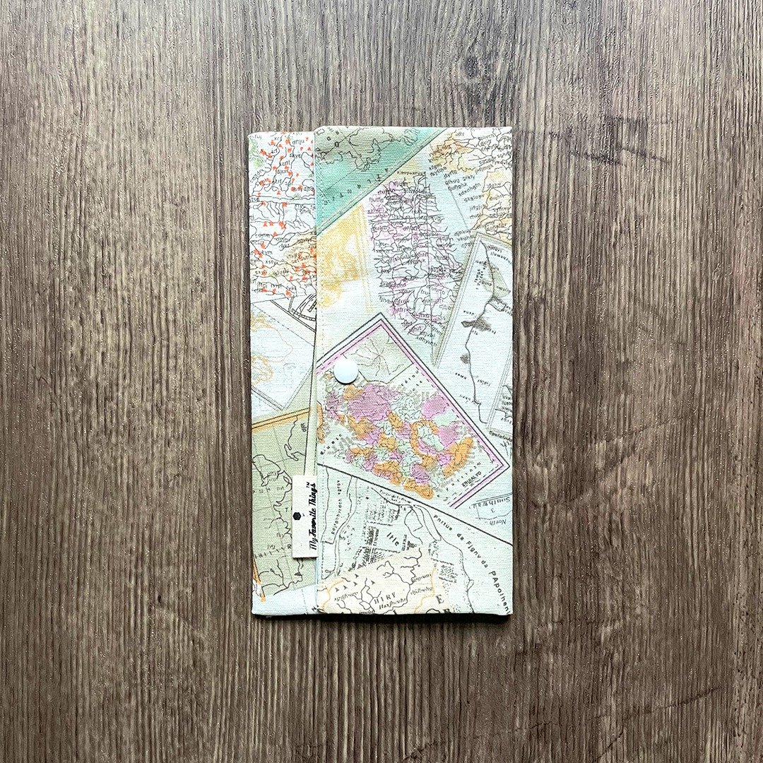 口罩收纳套 口罩暂存  地图 - 口罩 - 棉 卡其色